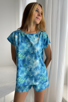 Костюм домашний Ф364 блакитні пальми