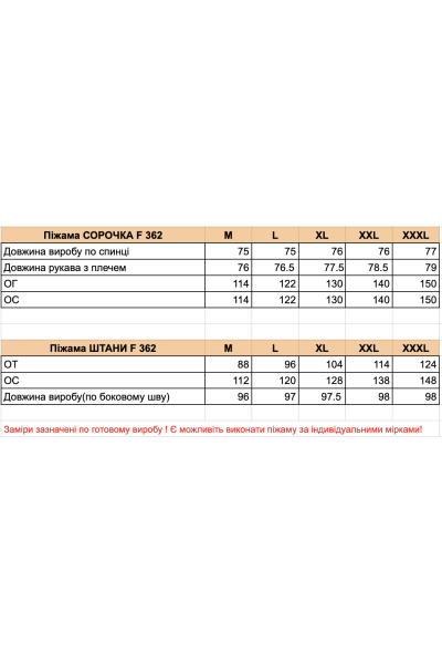 Піжама F 362 рубін