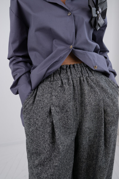 Брюки палаццо N854-23 сірий меланж
