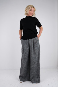 Брюки палаццо N854-23 сірий меланж