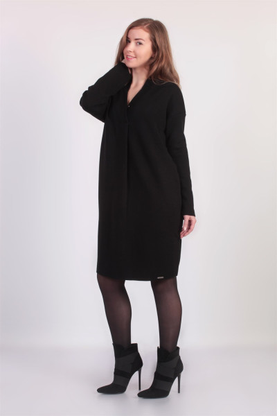 Сукня NITA Л 782/2-19 з коміром-шалькою чорний