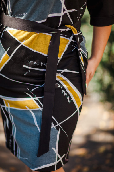 Сукня NITA Л 809-20 чорно-жовта